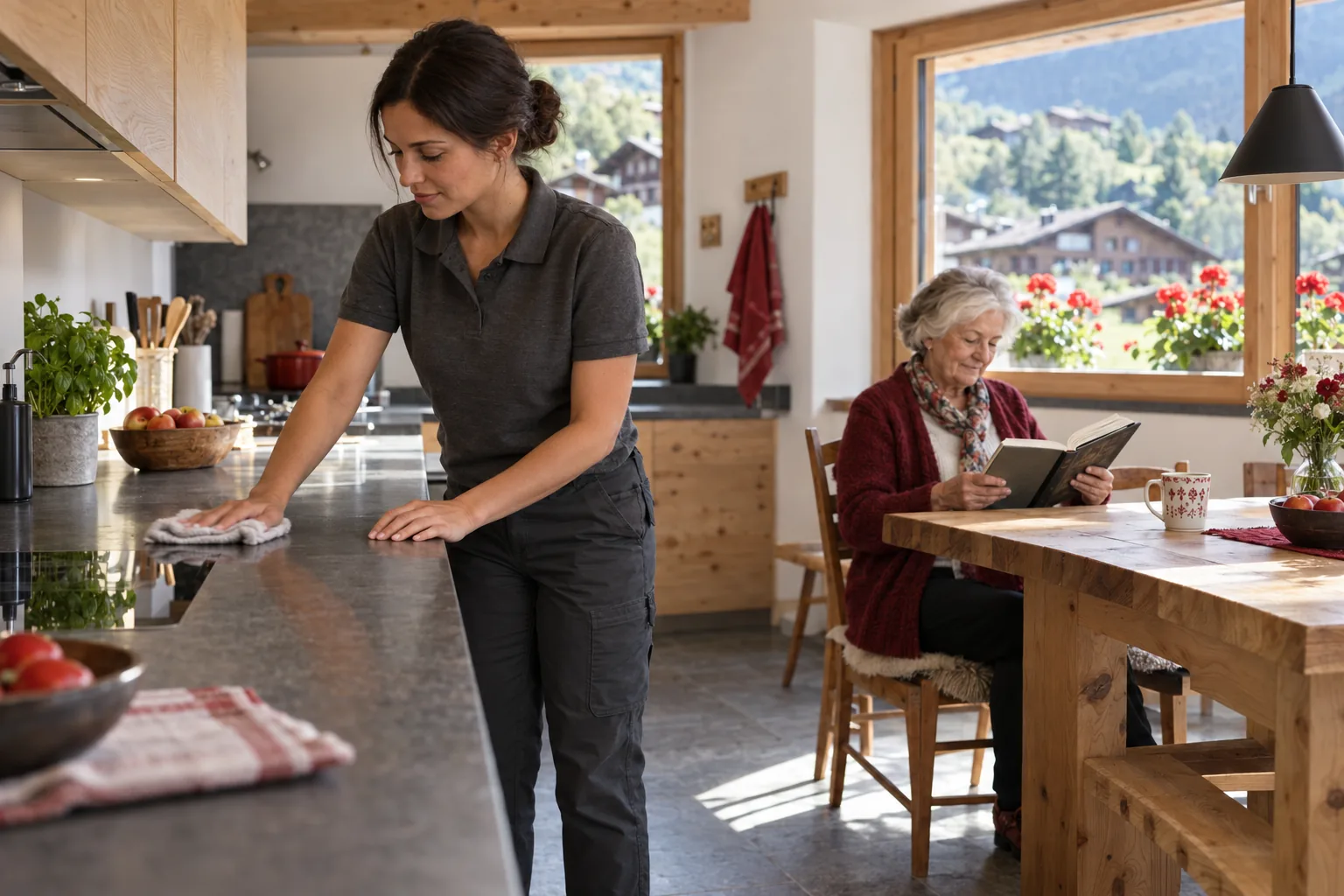 Aide au ménage chez une personne âgée